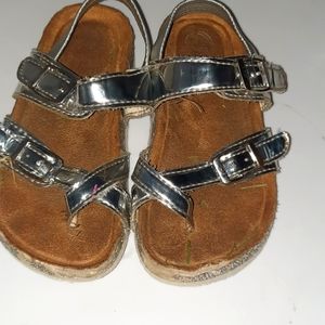 Toddler Girls Sandals Size 8 grey Glitter